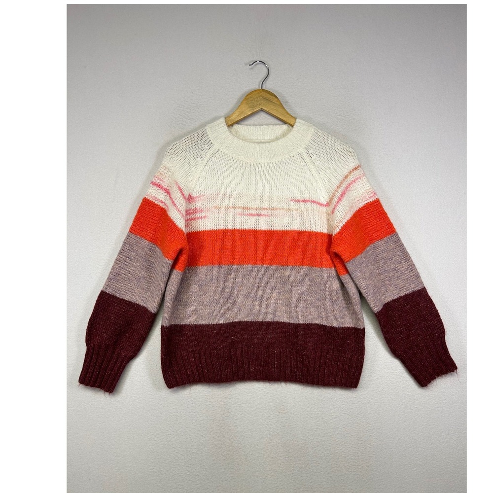 Boho Eclectic Old Navy Womens Small Multicolor Striped Crew Neck Raglan Sweater